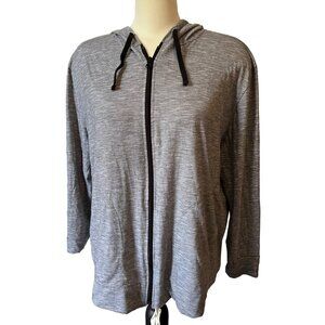 Terra & Sky Grey Hooded Cardigan Sz XL Drawstring Sports Cardigan
